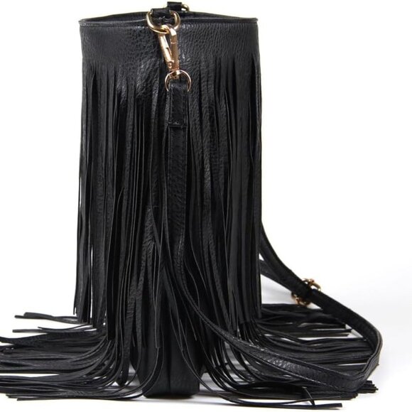Women Fringe Tassel Cross Body Bag Leisure Shoulder Bag - Picture 3 of 6